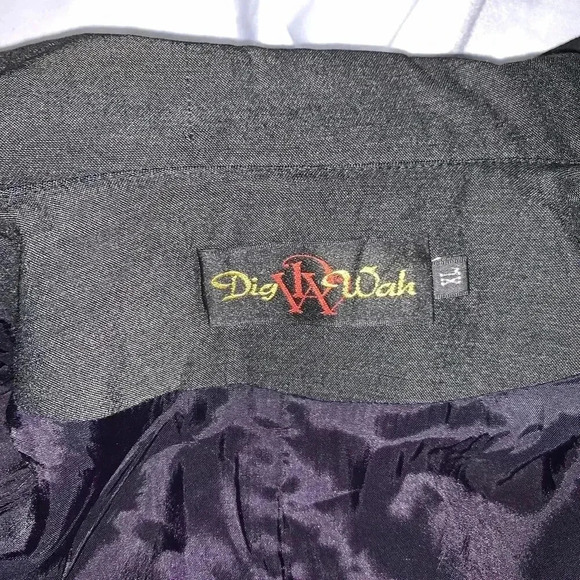 Women's Dig Wah Korean Style Casual Striped sleeves wool Blazer button up XL - Picture 11 of 11